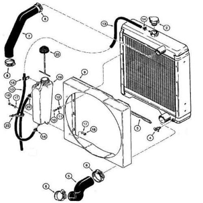 Kolanko wąż Przewód chłodnicy górny Case 580K 580SK D127774