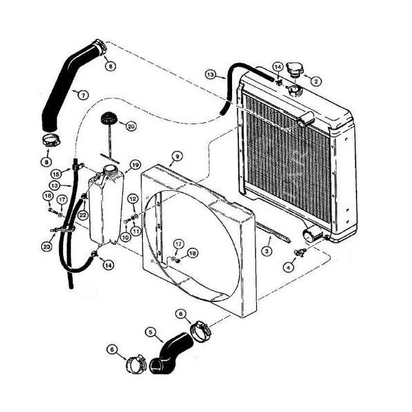 Kolanko wąż Przewód chłodnicy górny Case 580K 580SK D127774