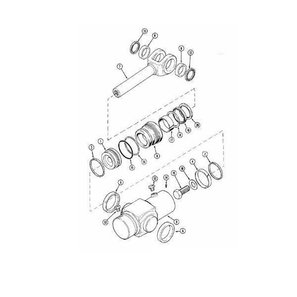 HYD2536 Zestaw siłownika obrotu 57/114mm