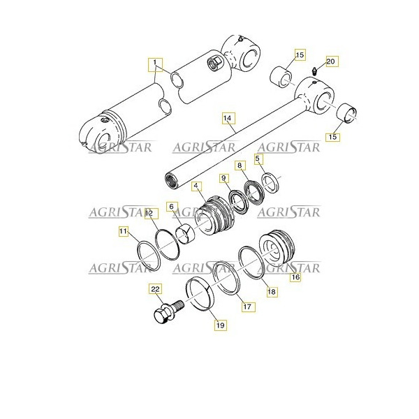 Zestaw uszczelnień siłownika ramienia 63/127mm 183795A3 1542915C2 84154316 G110582 1542915c1