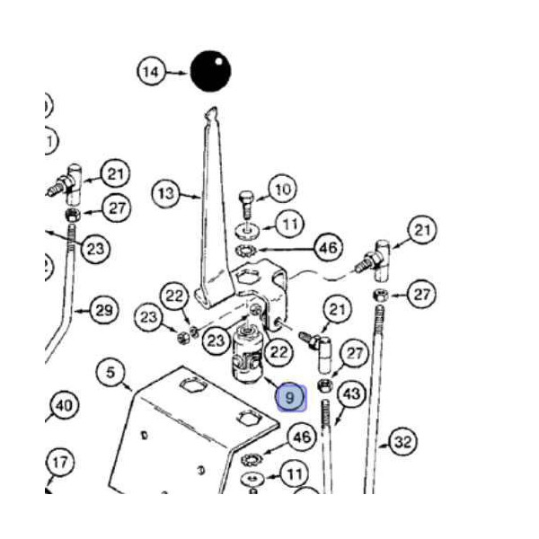 Przegub krzyżakowy dźwigni kaparkowej CASE 580K D132579