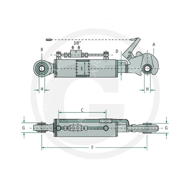 TRP1402 Łącznik centralny hydrauliczny (650-930mm) KAT3