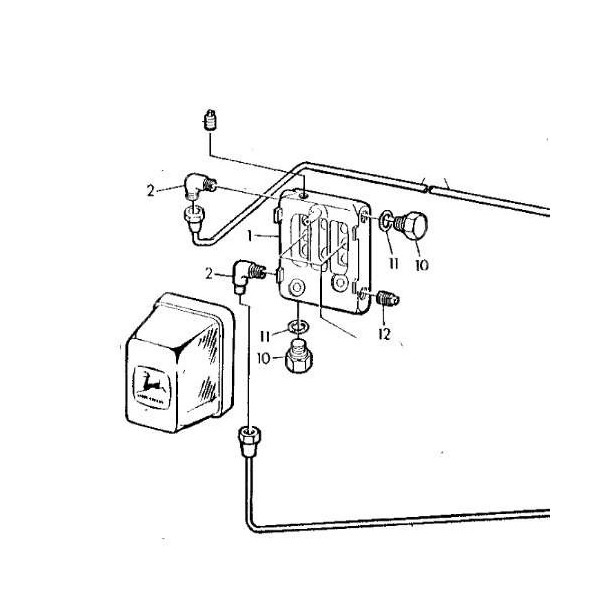 Kolanko przewodów paliwowych pompki filtra paliwa john deere T30738, R82131, AR26674