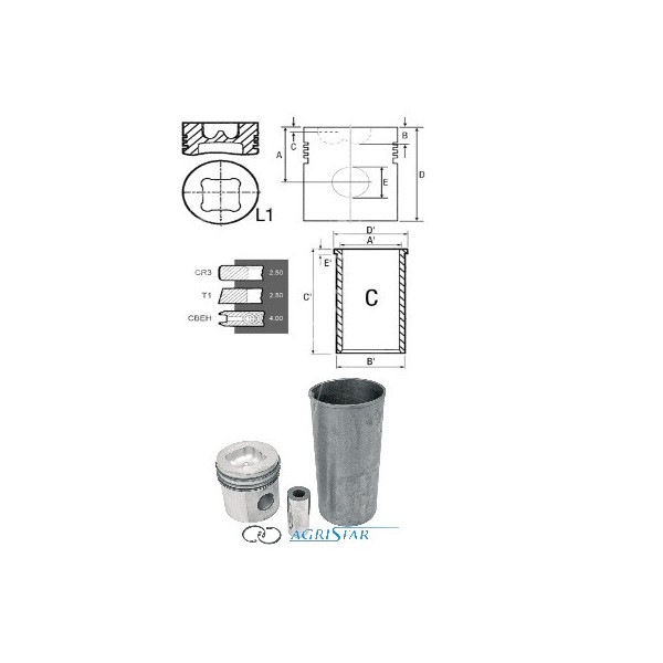 SCY1028 Zestaw naprawczy silnika 100mm