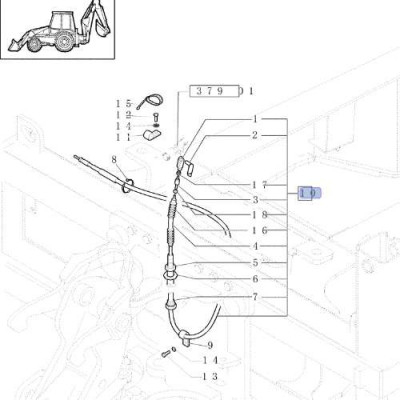 Linka blokady tylnego ramienia 1967mm New Holland:
B75 B85 B90 B110 B115, B115B CASE
580SR, 590SR, 695SR