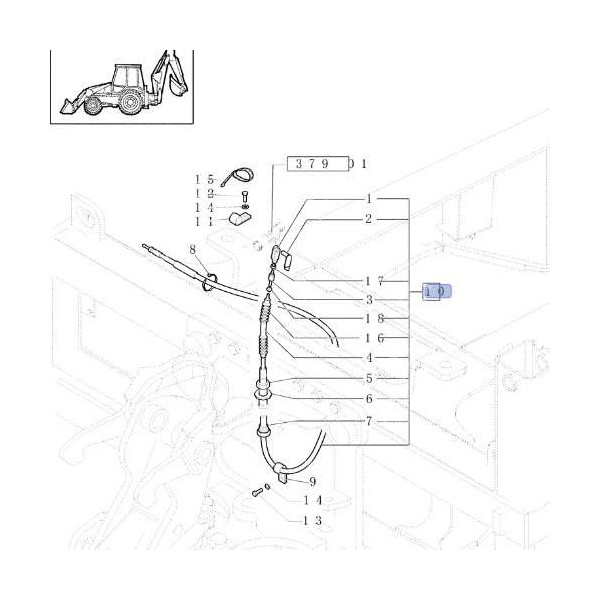 Linka zabezpieczania tylnego wysięgnika 87302957