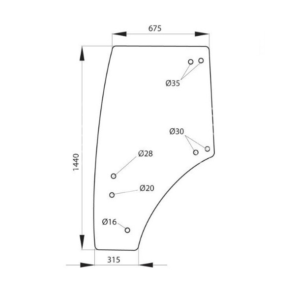 AKK2263 Szyba drzwi lewa