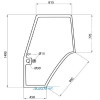 Szyba drzwi lewych Massey Ferguson 6100 8100 6200 6400 7400 8200 3902123M1, 3907221M1