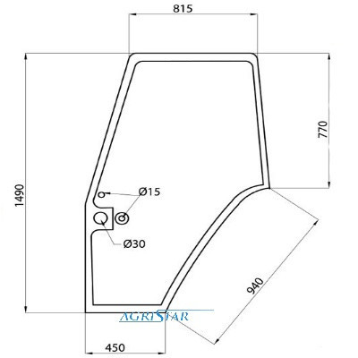 Szyba drzwi lewych Massey Ferguson 6100 8100 6200 6400 7400 8200 3902123M1, 3907221M1