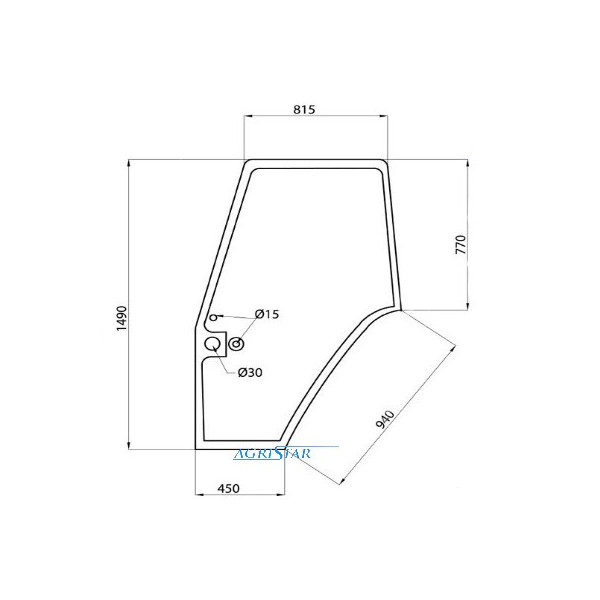 Szyba drzwi lewych Massey Ferguson 6100 8100 6200 6400 7400 8200 3902123M1, 3907221M1
