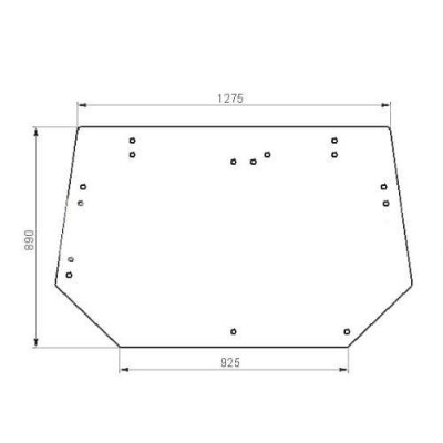 Szyba tylna Valtra/ Valmet:
6000, 6100, 6200 6650HI, 6800, 6850HI, 6900 8550HI, 8750, 8950HI
T120, T190