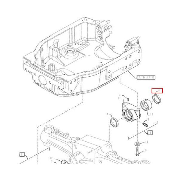 Uszczelniacz Pierścień sworznia przedniej osi 99X115X7,5mm New Holland T6030 TD TM TL T7 Case maxxum farmall jx jxu puma mxu mxm