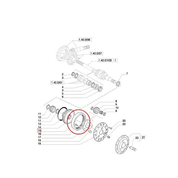 Wieniec układu planetarnego Case Maxxum 115 120 125 130 135 145 150 new holland ford ts TM125, TM130, TM135 5191770
