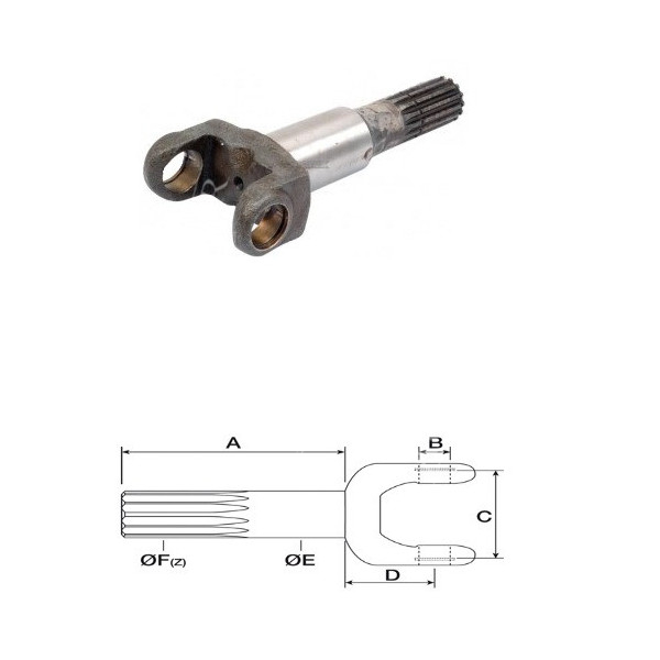 Półoś krótka widełki przedniej osi Case Maxxum Puma 140 New Holland 8160 8260 TD TM TS TTL 80 90 95 100