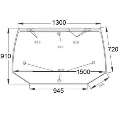 Szyba tylna Case New Holland 82016997