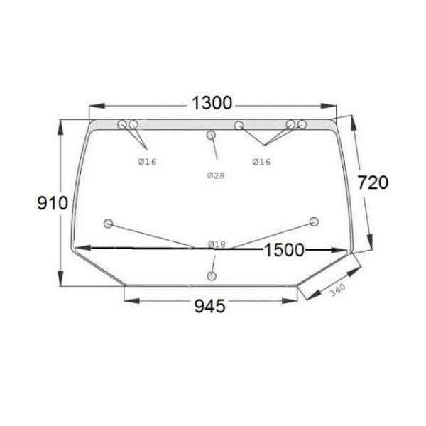 Szyba tylna Case New Holland 82016997