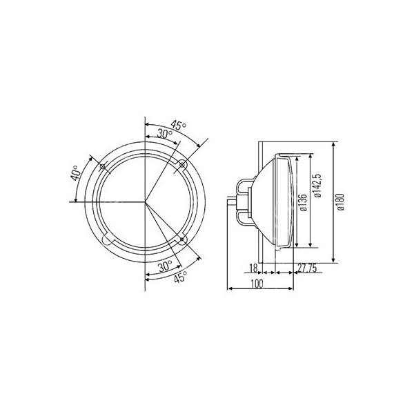 ELE1037 Wkład lampy przedniej 04326366, 4326366KZ103049 , F716900020010
