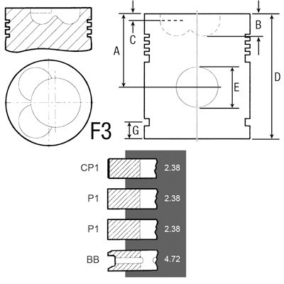 SCY1032 Zestaw naprawczy silnika 99,41mm