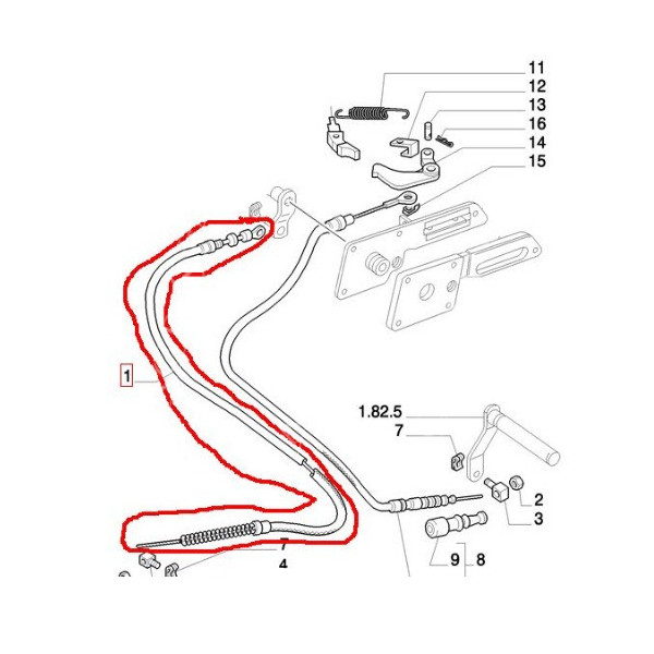 LIN1025 Linka gazu ręcznego 1725mm