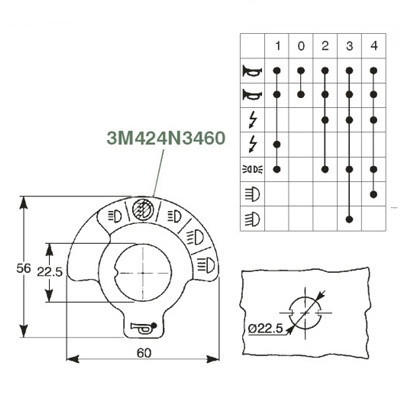 Włącznik przełącznik świateł  Massey Ferguson 122 134 135 152 158 164 184 194  294C, 294S, 298 3300530M91