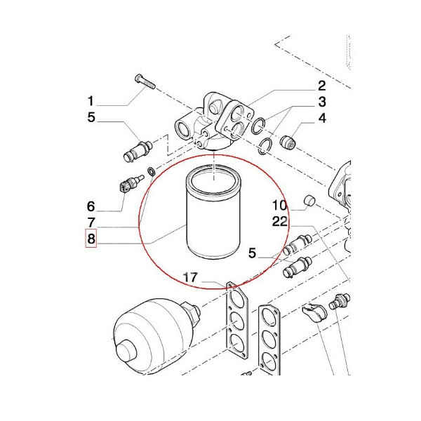 FHY1049 Filtr Hydrauliki new holland t6 t7 case puma maxxum cvt cvx steyr 87682682