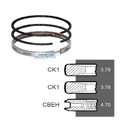 AR73627 RE48380 Pierścienie 116mm 3,78x3,78x4,7mm John Deere 4240 4440 4640 4840 8440 4250 4350 4650 4850 4955 4960 8560 8570