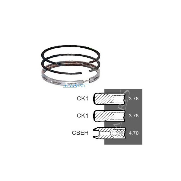 AR73627 RE48380 Pierścienie 116mm 3,78x3,78x4,7mm John Deere 4240 4440 4640 4840 8440 4250 4350 4650 4850 4955 4960 8560 8570