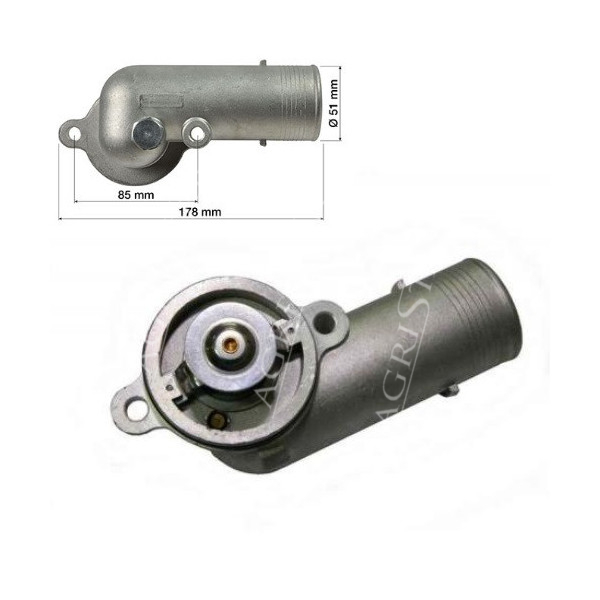 Termostat z rurą kolankiem węża silnika perkins Terex Fermec 820,860,860SX,880SX,860ELITE,880 manitou mlt mt Massey Ferguson 413