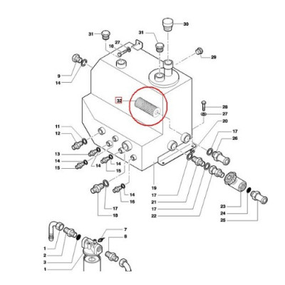 Filtr hydrauliki w zbiornik New Holland LM5020 LM5030 LM625 84497564 SH77481 HY12150