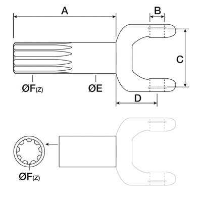 PON3533 Wałek napędowy długi