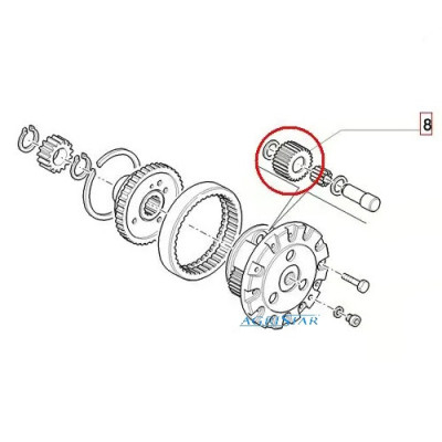 Satelita układu planetarnego New Holland TM120 TM130 TM140 TM150 TM155 TM165 TM175 TM180 TM190 M115 M135 M160 F 8430 8630 8830