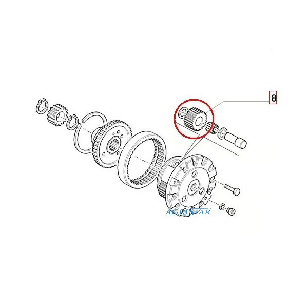 Satelita układu planetarnego New Holland TM120 TM130 TM140 TM150 TM155 TM165 TM175 TM180 TM190 M115 M135 M160 F 8430 8630 8830