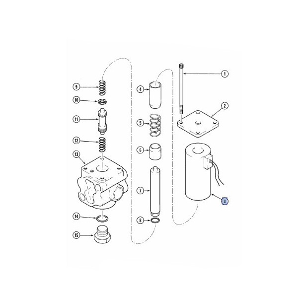 Cewka zaworu RideControl łyżki pływającej Case 392401A1 580L, 580LE, 580SLE, 580M, 580SM 590L, 590LE, 590SLE, 590LSP, 59