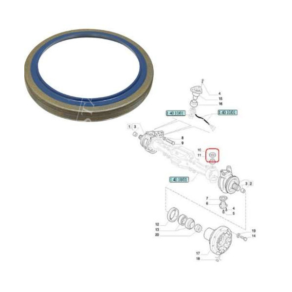 Uszczelniacz sworznia zwrotnicy 5121907, 86027124 70x90x10mm