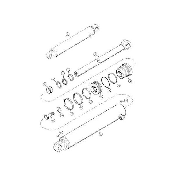 HYD2543 Zestaw uszczelnień siłownika podpory 50/76mm