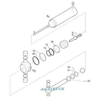 Zestaw uszczelnień siłownika obrotu ramienia 50/110mm Case 580SR, 590SR, 695SR 580ST, 580ST, 695ST New Holland NH95 LB110 LB115