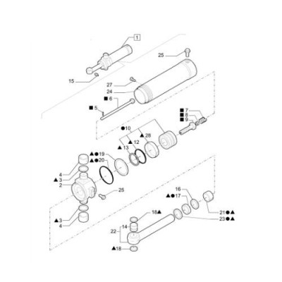 uszczelniacze uszczelnienie siłownika obrotu konika Case 695SM 580SR, 590SR, 695SR 580ST, 590ST, 695ST New Holland B110, B200 FB