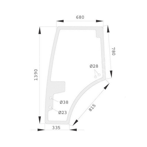 AKK2284 Szyba drzwi lewa