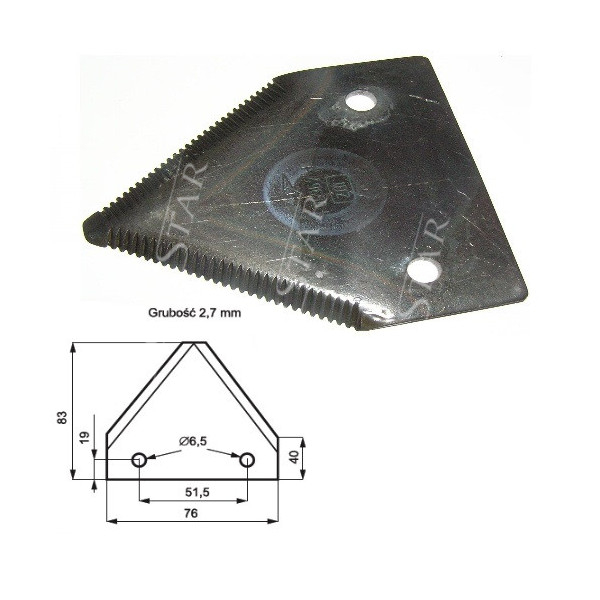 CT01-676234 Nożyk górnoryflowany