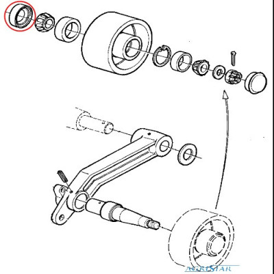 Uszczelniacz napinacza pasa młocarni John Deere 985, 985HY/4
1072, 1075, 1075HY/4