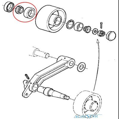JM99-JD8187 Łożysko napinacza pasa młocarni John Deere:
1072, 1075 
1085 
1174 
1177 
1188 
CWS/WTS LM67048/10