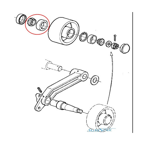 JM99-JD8187 Łożysko napinacza pasa młocarni John Deere:
975 
985 
1072, 1075 
1085 
1174 
1177 
1188 
CWS/WTS