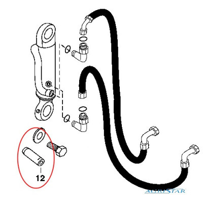 Sworzeń siłownika TLS John Deere R186285 7600, 7700, 7800  7610, 7710, 7810 7620, 7720, 7820
