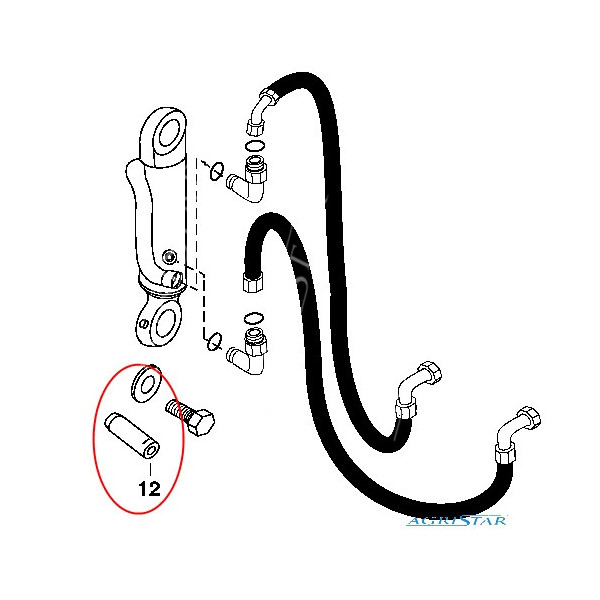 Sworzeń siłownika TLS John Deere R186285 7600, 7700, 7800  7610, 7710, 7810 7620, 7720, 7820