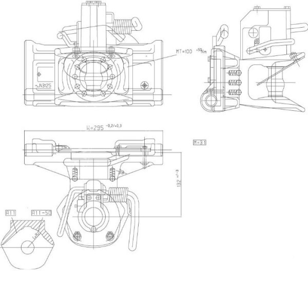 Zaczep automatyczny Case CS CVX 175, CVX 190 CVX 120 CVX 130, CVX 150, CVX 170, CVX 1135 Valtra 6800A 8000A 8050A 8150A 1-32-393