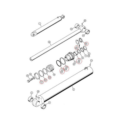 zestaw uszczelnień siłownika Case 580SK, 580SL, 580SM, 580LE, 580MXT 590SM 1543260C1