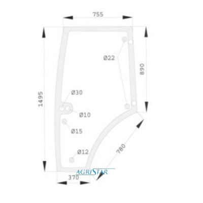 AKK2288 Szyba drzwi lewa