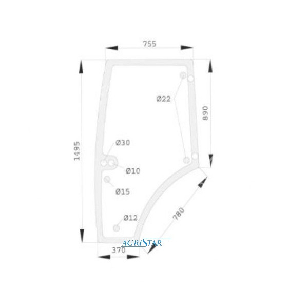 AKK2288 Szyba drzwi lewa