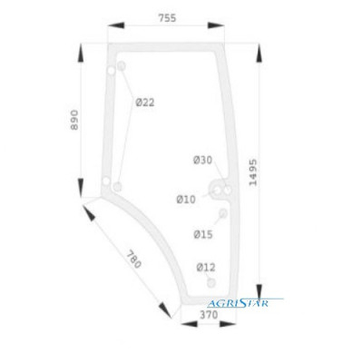 AKK2289 Szyba drzwi prawa