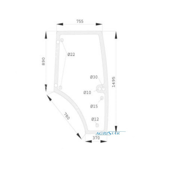 AKK2289 Szyba drzwi prawa